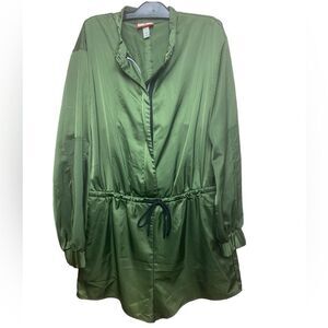 Hunter For Target Womens Medium Green Satin Drawstring Romper